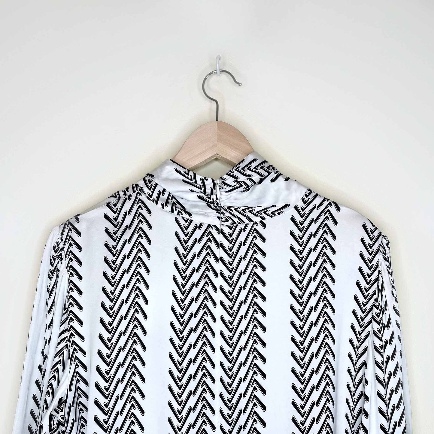 nwt birgitte herskind zoey satin turtleneck blouse - size 10 / 40