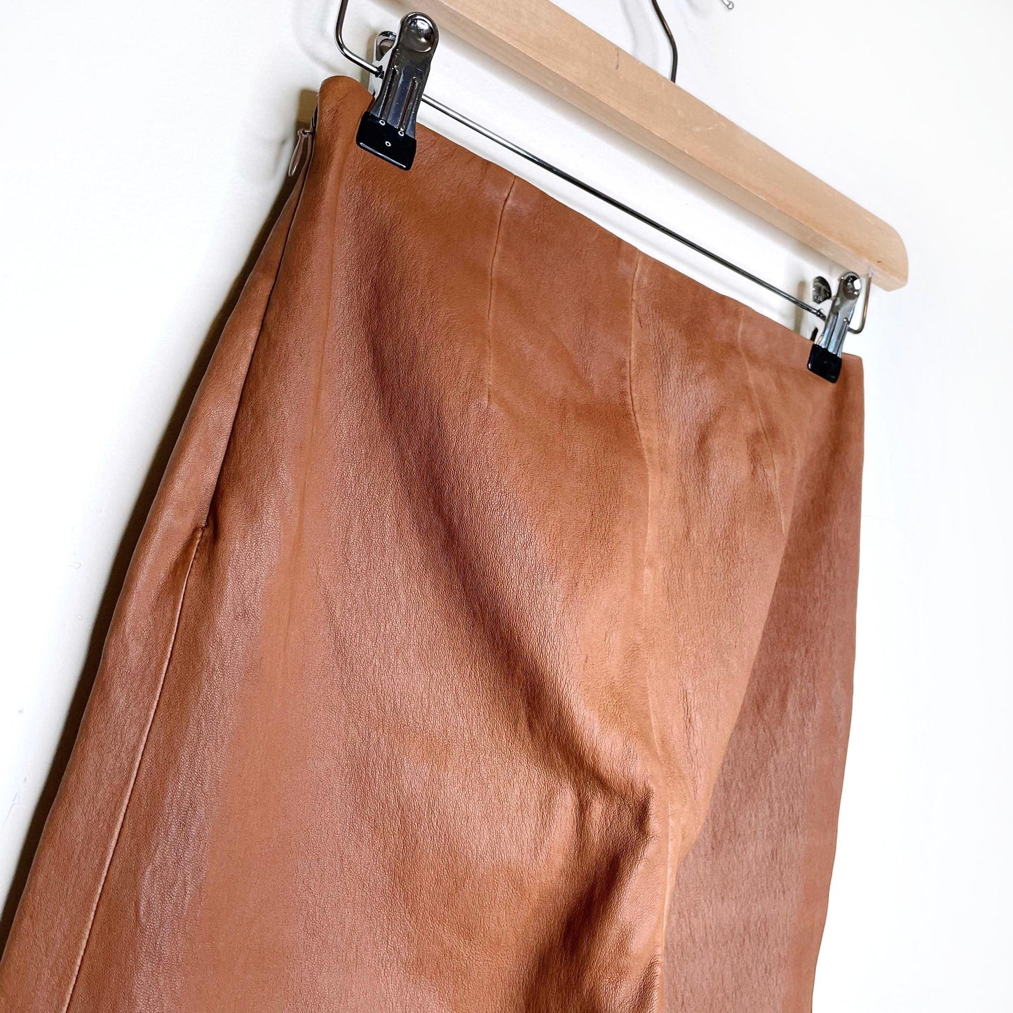 ralph lauren black label brown leather stretch pants - size 2