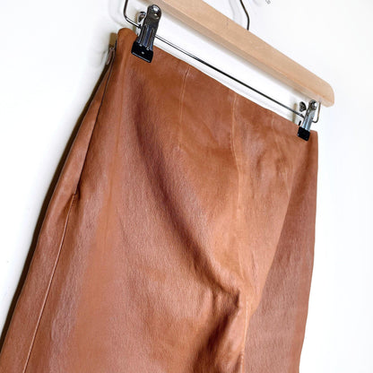 ralph lauren black label brown leather stretch pants - size 2
