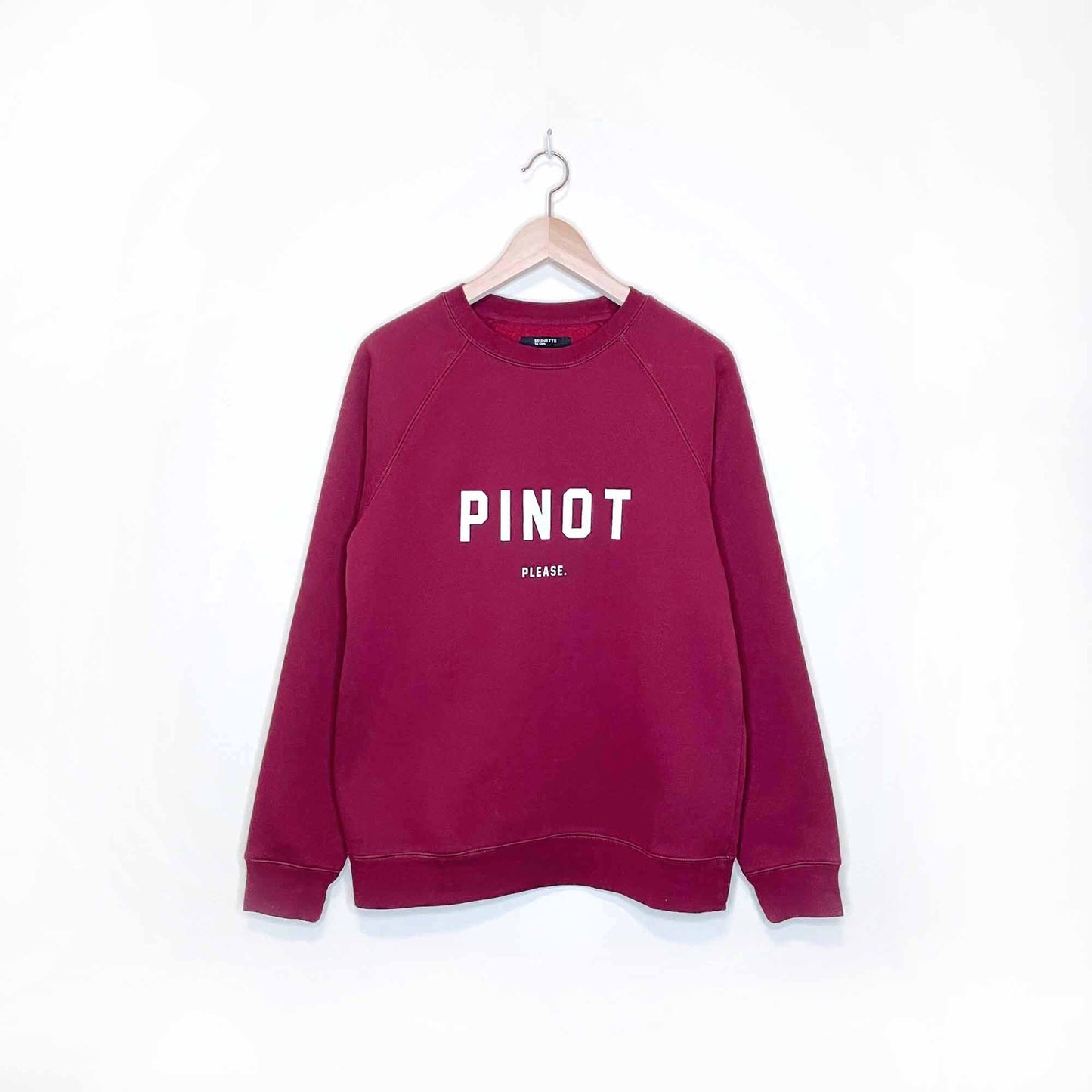 brunette the label pinot please sweatshirt - size sm/med