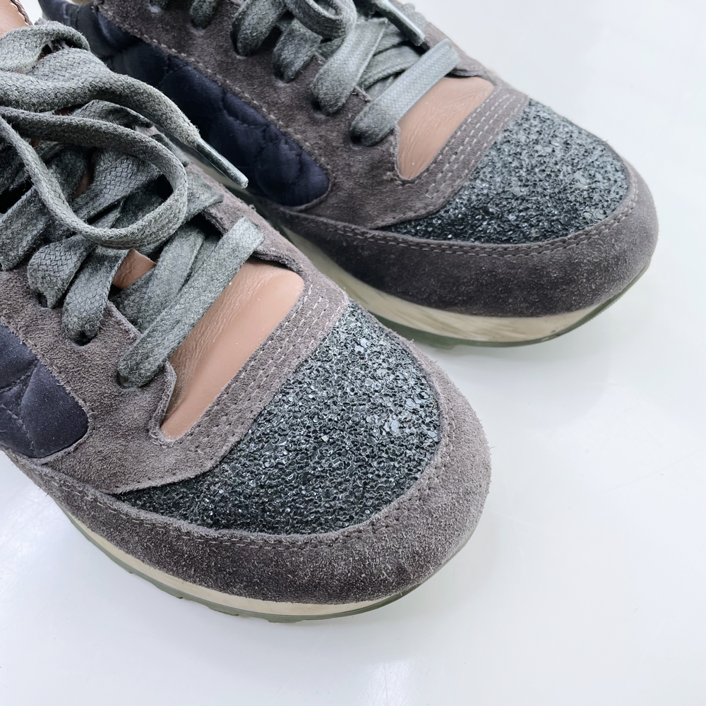 brunello cucinelli monili glitter toe sneakers - size 38
