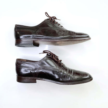 bruno magli wingtip lace up leather oxford loafers - size 7.5M / 9.5W