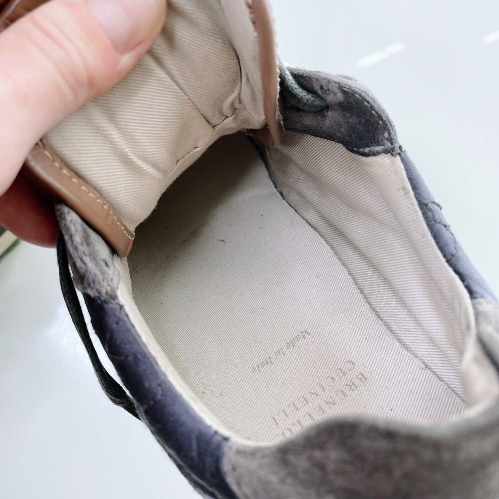 brunello cucinelli monili glitter toe sneakers - size 38