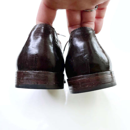 bruno magli wingtip lace up leather oxford loafers - size 7.5M / 9.5W