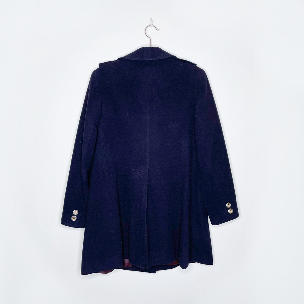 vintage burberrys wool navy pea coat - size medium
