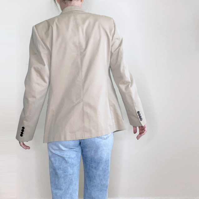 burberry tan matson sport coat blazer with nova check lining - size 48