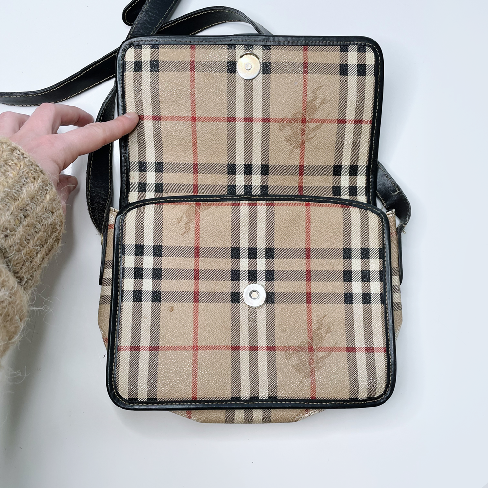 vintage burberrys nova check cross body bag