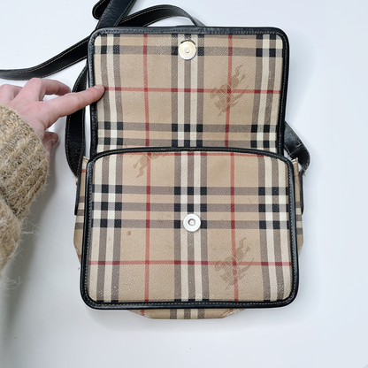 vintage burberrys nova check cross body bag