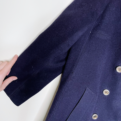 vintage burberrys wool navy pea coat - size medium