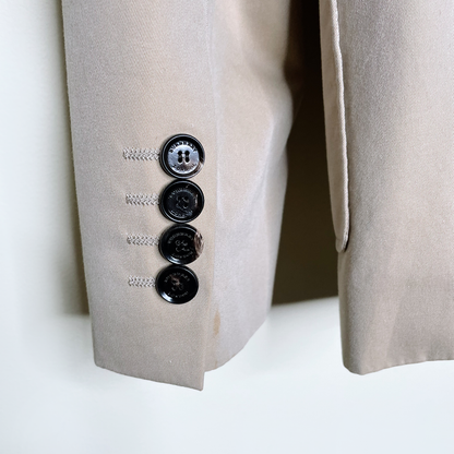 burberry tan matson sport coat blazer with nova check lining - size 48