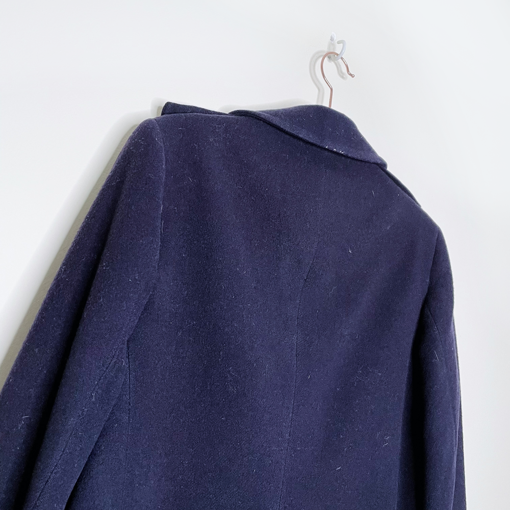 vintage burberrys wool navy pea coat - size medium