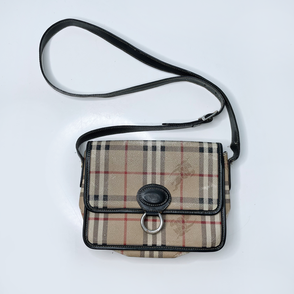 vintage burberrys nova check cross body bag