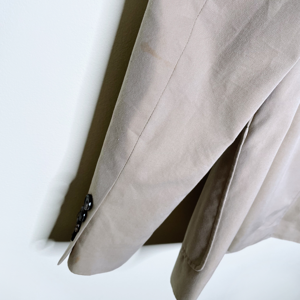 burberry tan matson sport coat blazer with nova check lining - size 48