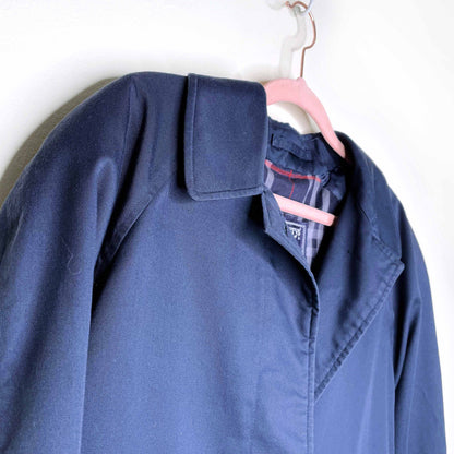 vintage men's burberrys belted trench coat with nova check lining - size medium