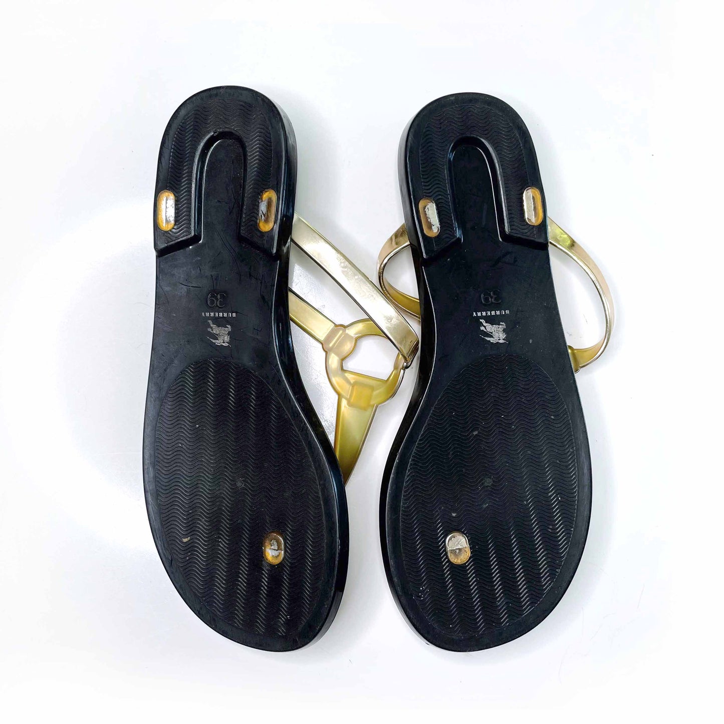burberry nova check jelly thong sandals - size 39