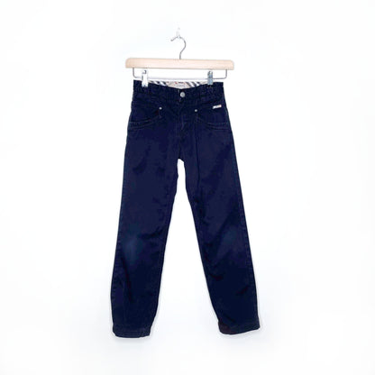 burberry kids black cotton chino's with nova check - size 10Y