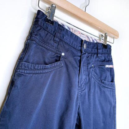 burberry kids black cotton chino's with nova check - size 10Y