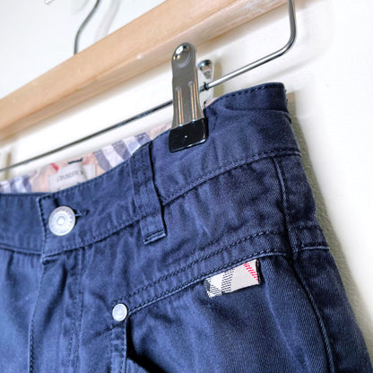 burberry kids black cotton chino's with nova check - size 10Y