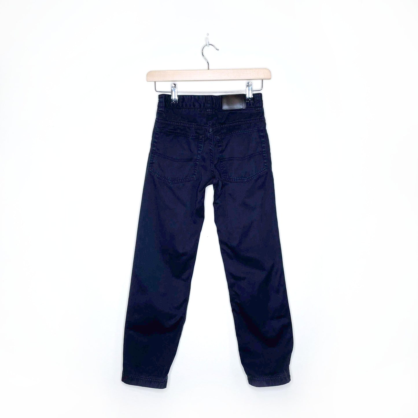 burberry kids black cotton chino's with nova check - size 10Y