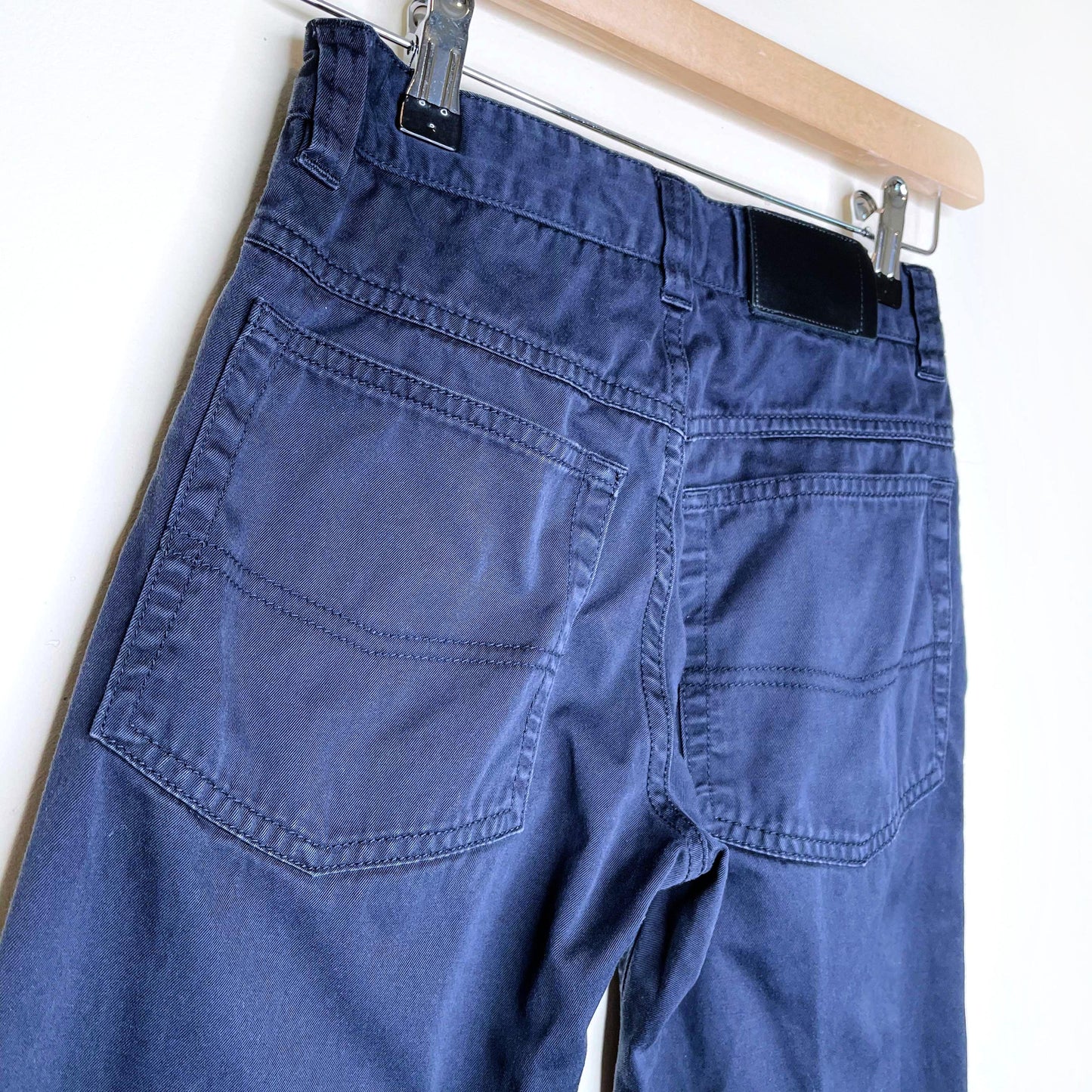 burberry kids black cotton chino's with nova check - size 10Y