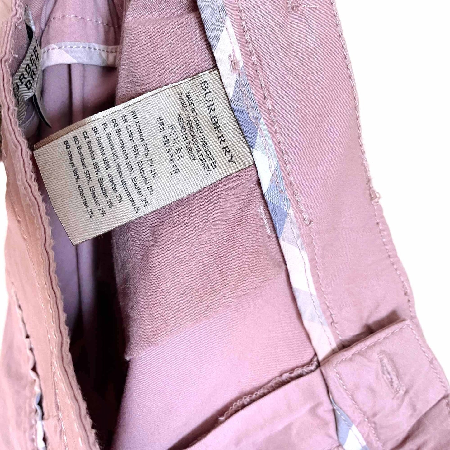 burberry brit pink slim fit chino trouser - size medium