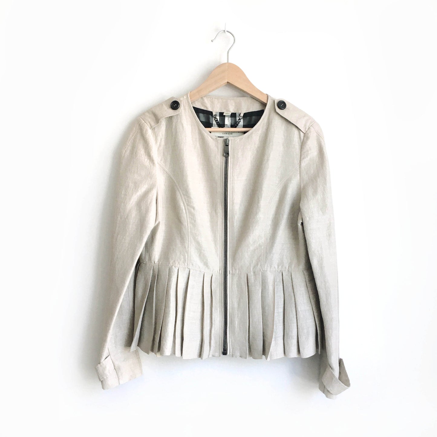 Burberry Silk Peplum Jacket - size 10