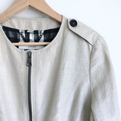 Burberry Silk Peplum Jacket - size 10