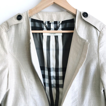 Burberry Silk Peplum Jacket - size 10