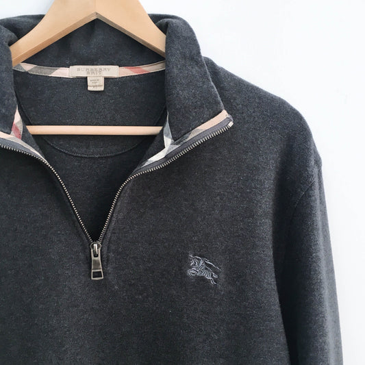 Burberry 1/4 zip Long Sleeve Shirt - size XL