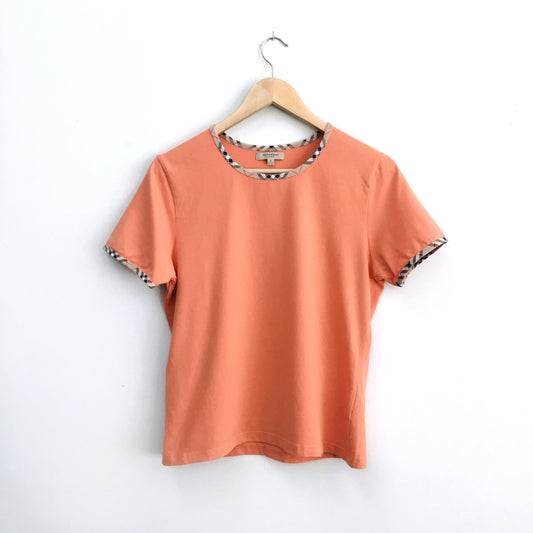 Burberry tee with Nova Check trim - size Large