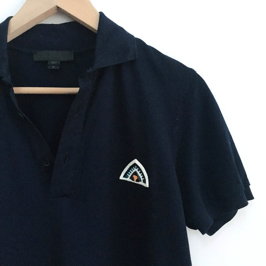 Burberry pique polo with boho embroidery - size Small