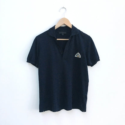 Burberry pique polo with boho embroidery - size Small