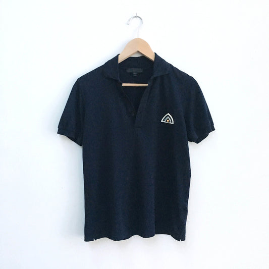 Burberry pique polo with boho embroidery - size Small