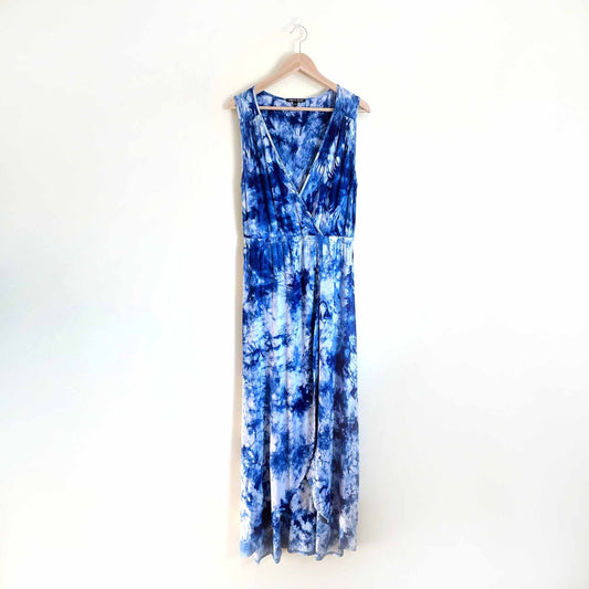 cable & gauge tie-dye wrap maxi dress - size medium