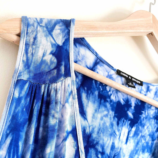 cable & gauge tie-dye wrap maxi dress - size medium