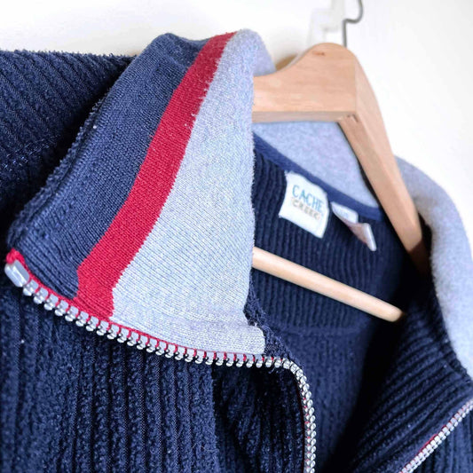 vintage cache creek super crop ribbed fleece sweatshirt - size large