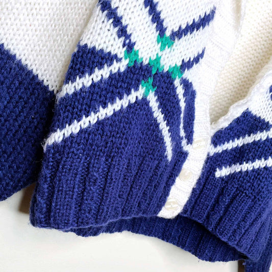 vintage club contengono nordic hand knit cardigan - size medium