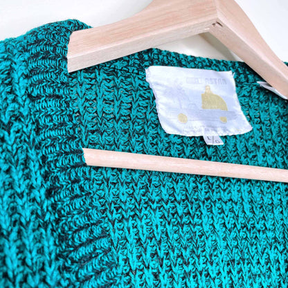 Astra emerald green heather vintage grandpa cardigan - size Large