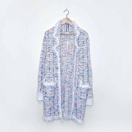 nwt esqualo multi colour fringes cardigan - size small