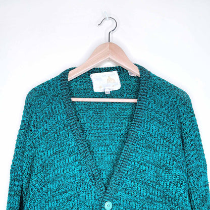 Astra emerald green heather vintage grandpa cardigan - size Large