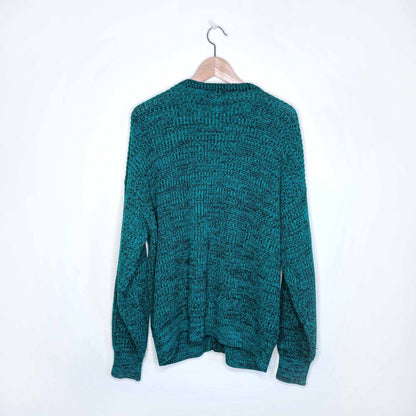 Astra emerald green heather vintage grandpa cardigan - size Large