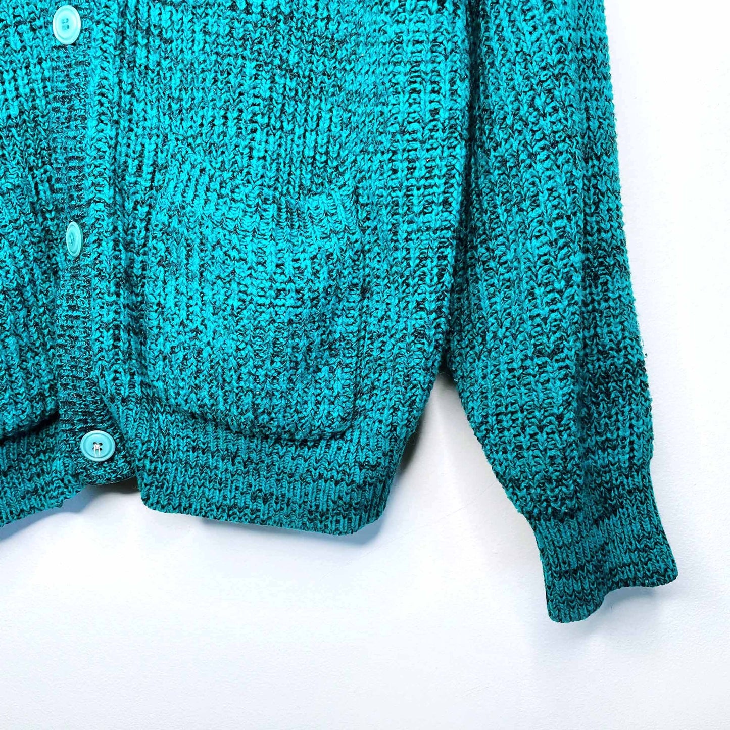 Astra emerald green heather vintage grandpa cardigan - size Large