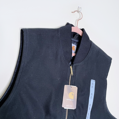 nwt carhartt black duck vest arctic quilt lined - size xl tall
