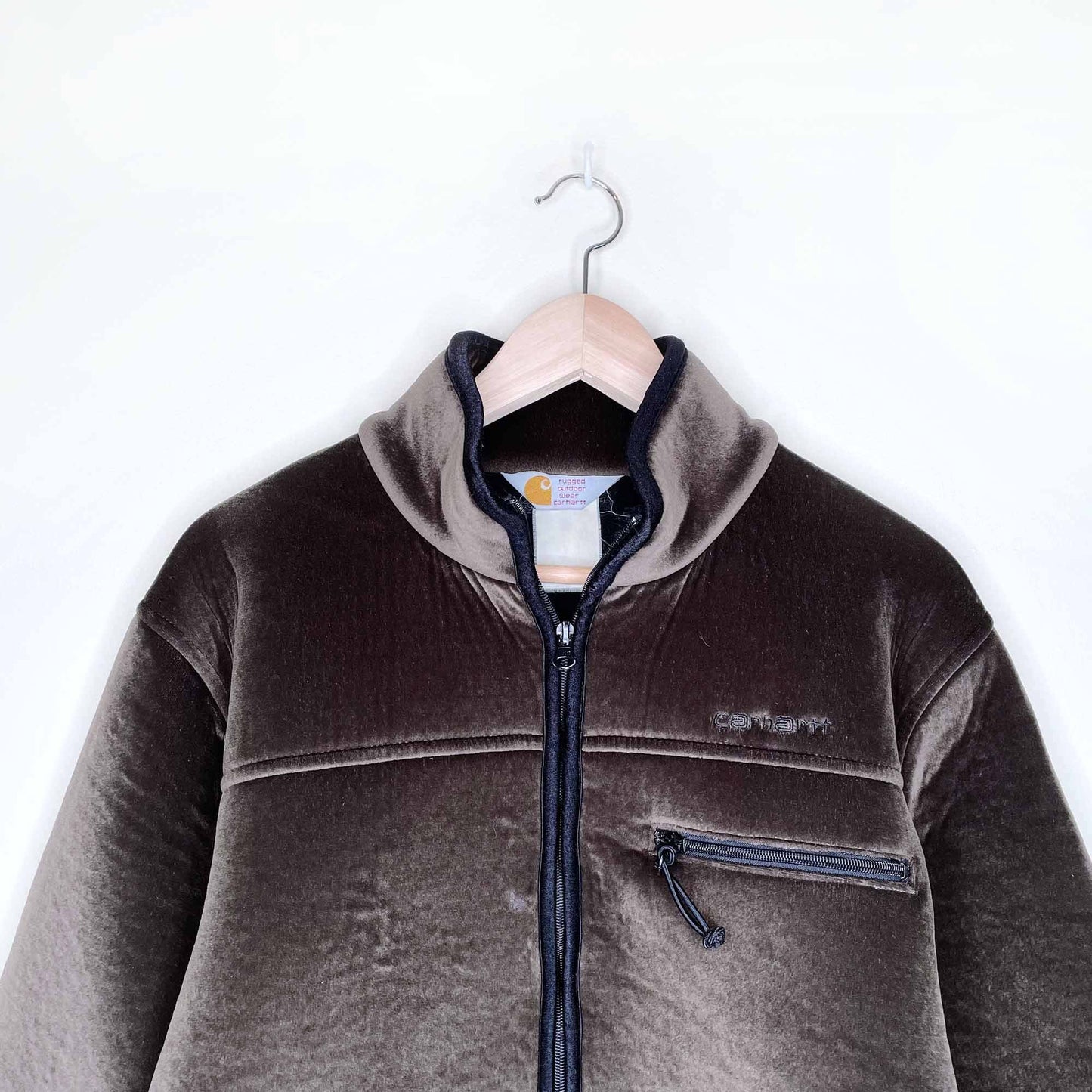 vintage rare carhartt WIP velvet fleece zip up jacket - size large