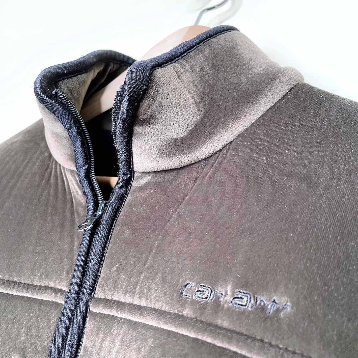 vintage rare carhartt WIP velvet fleece zip up jacket - size large