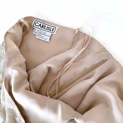 Vintage Carlisle vine embroidered silk halter top - size 2