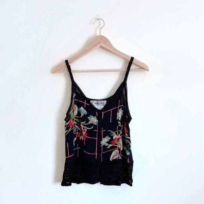 Vintage Carlisle silk knit button down tank - size Small