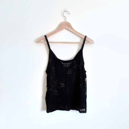 Vintage Carlisle silk knit button down tank - size Small