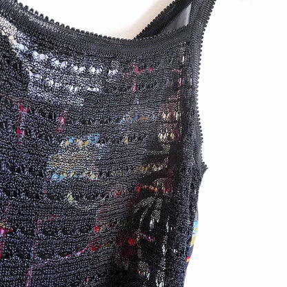 Vintage Carlisle silk knit button down tank - size Small