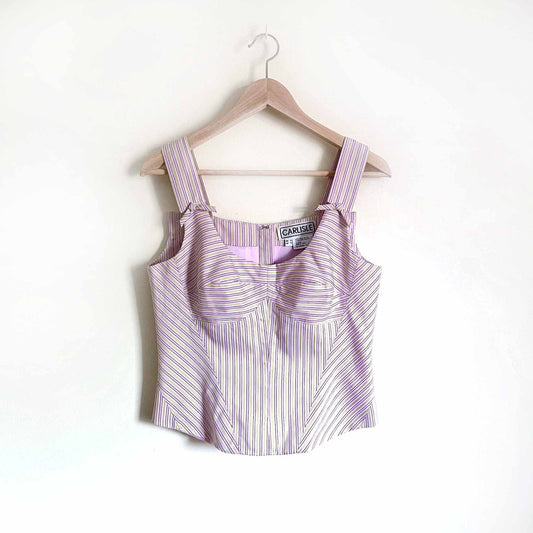 Vintage Carlisle striped boned corset with bows - size 4